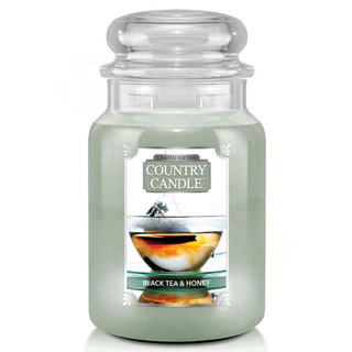 Country Candle Veľká vonná sviečka v skle Black Tea and Honey 652g