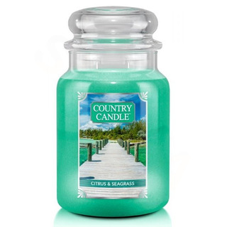 Country Candle Veľká vonná sviečka v skle Citrus and Seagrass 652g