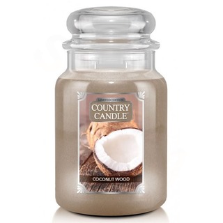 Country Candle Veľká voňavá sviečka v kokosovom dreve 652g skla
