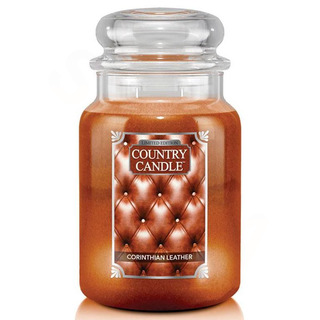 Country Candle Veľká vonná sviečka v skle Corinthian Leather 652g