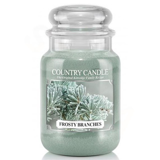 Country Candle Veľká vonná sviečka v skle Frosty Branches 652g