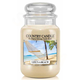 Country Candle Veľká vonná sviečka v skle Life's a beach 652g