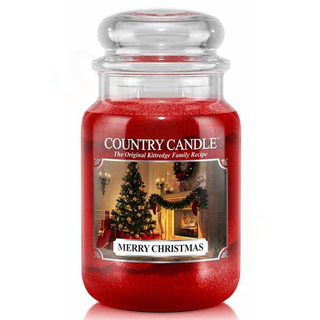 Country Candle Veľká vonná sviečka v skle Merry Christmas 652g