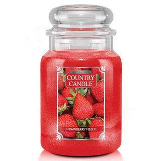 Country Candle Veľká vonná sviečka v skle Strawberry Fields 652g