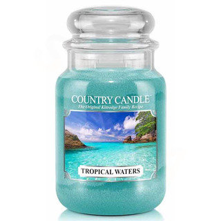Country Candle Veľká vonná sviečka v skle Tropical waters 652g