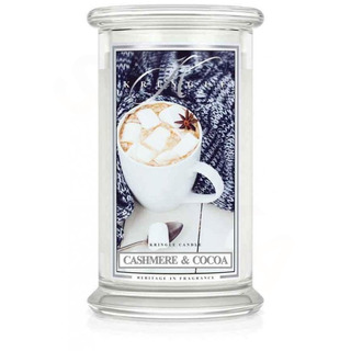 Kringle Candle Veľká vonná sviečka v skle Cashmere and Cocoa 624g