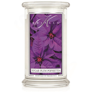 Kringle Candle Veľká vonná sviečka v skle Sugar plum poinsettia 624g