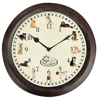 Esschert Design Nástenné hodiny so zvukmi psov