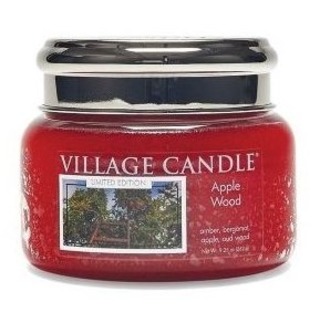 Village Candle Malé vône sviečky v sklenených jablkách drevo 262g - jablkové drevo