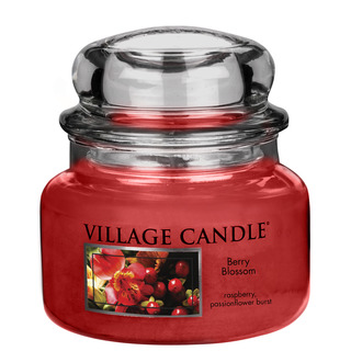 Village Candle Malá vonná sviečka v skle Berry Blossom 262g - Červené kvety