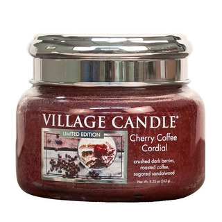 Village Candle Malá vonná sviečka v skle Cherry Coffee Cordial 262g - Čerešňovo kávový likér