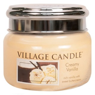 Village Candle Malá vonná sviečka v skle Creamy Vanilla 262g - Vanilková zmrzlina