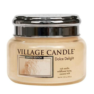 Village Candle Malá vonná sviečka v skle Dolce Delight 262g - Zamatové potešenie