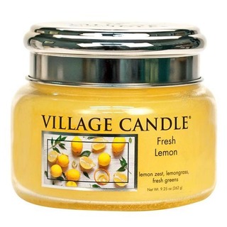 Village Candle Malá vonná sviečka v skle Fresh Lemon 262g