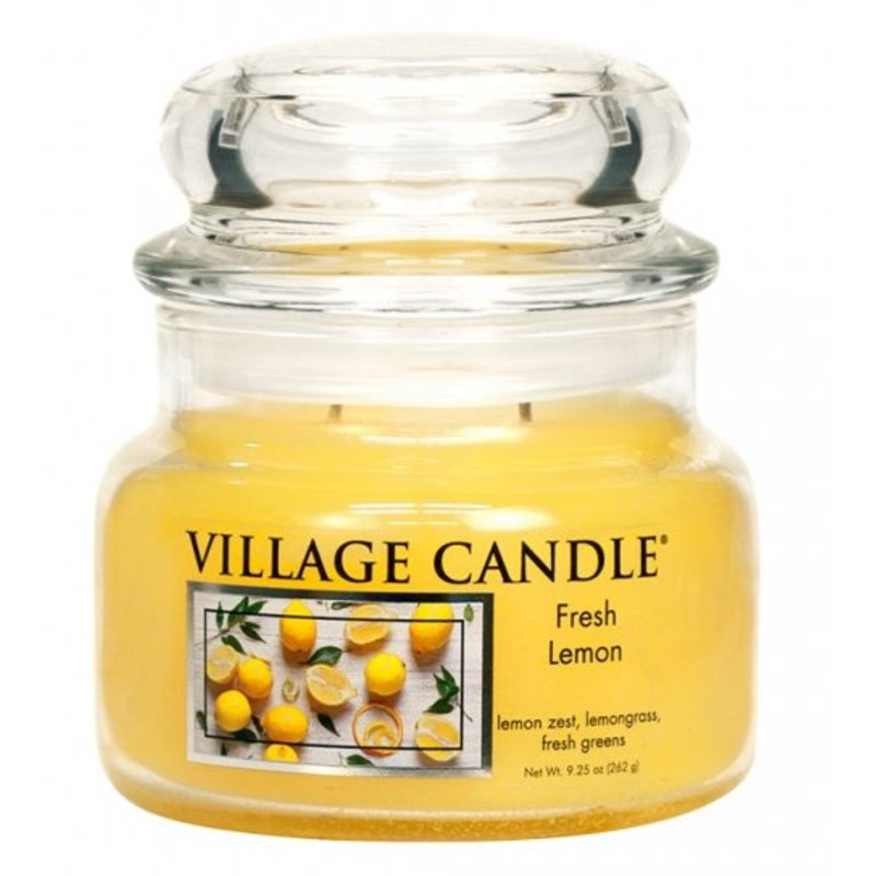 Village Candle Malá voňavá sviečka v čerstvej citróne 262g