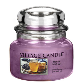 Village Candle Malá vonná sviečka v skle Honey Patchouli 262g - Med a pačuli