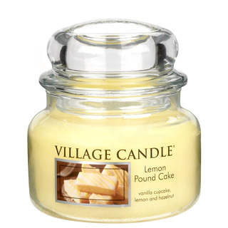 Village Candle Malá vonná sviečka v skle Lemon Pound Cake 262g - Citrónový koláč