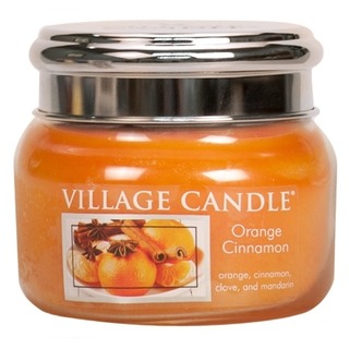 Village Candle Malá vonná sviečka v skle Orange Cinnamon 262g - Pomaranč a škorica
