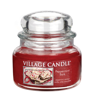 Village Candle Malá vonná sviečka v skle Peppermint Bark 262g - Mätové potešenie