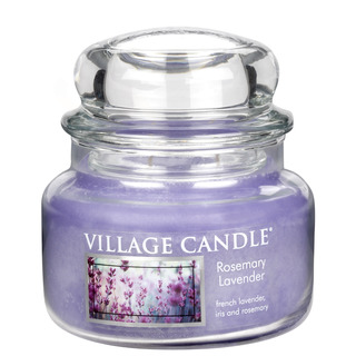 Village Candle Malá vonná sviečka v skle Rosemary Lavender 262g - Rozmarín a levandule