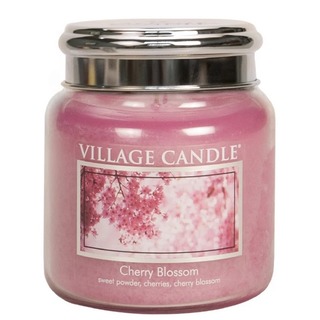 Village Candle Stredná vonná sviečka v skle Cherry Blossom 397g - Čerešňový kvet