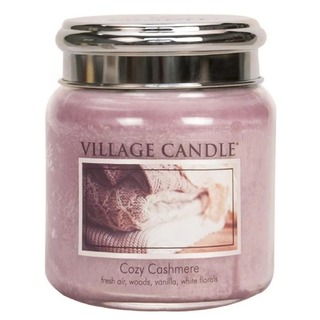 Village Candle Stredná vonná sviečka v skle Cozy Cashmere 397g - Kašmírové pohladenie