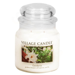Village Candle Stredná vonná sviečka v skle Gardenia 397g - Gardénia