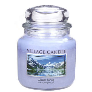 Village Candle Stredná vonná sviečka v skle Ľadovcový vánok 397g - Glacial Spring