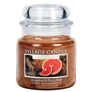 Village Candle Stredná vonná sviečka v skle Grapefruit and Ebony Bark 397g - Grapefruit a ebenové drevo