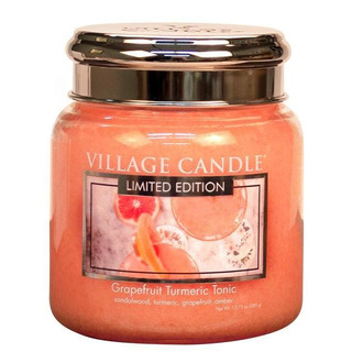 Village Candle Stredná vonná sviečka v skle Grapefruit Turmeric Tonic 397g - Osviežujúci tonic