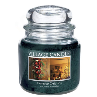 Village Candle Stredná vonná sviečka v skle Home for Christmas 397g - Čaro Vianoc