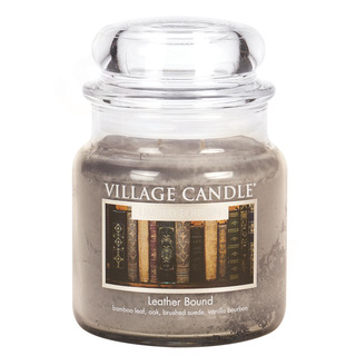 Village Candle Stredná vonná sviečka v skle Leather Bound 397g - Nádych minulosti