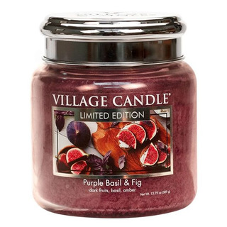 Village Candle Sviečka strednej vône vo fialovej bazalke a obr. 397G - fialová bazalka a fek