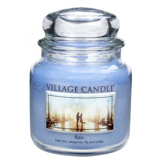 Village Candle Stredná vonná sviečka v skle Rain 397g - Dážď