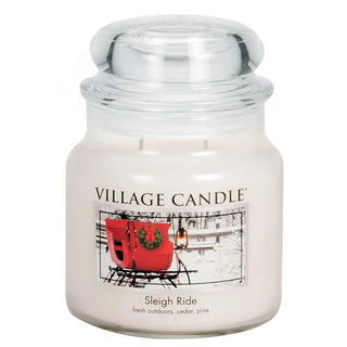 Village Candle Stredná vonná sviečka v skle Sleigh Ride 397g - Zimná vychádzka