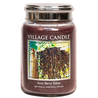 Village Candle Veľká vonná sviečka v skle Acai Berry tobaco 645g - Tabak a plody akai