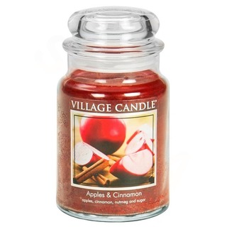 Village Candle Veľká voňavá sviečka v jablkách a škorica 645G - jablko a škorica