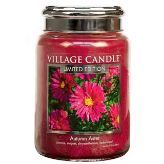 Village Candle Veľká voňavá sviečka v jesennom Aster 645G - Jeseň ako hviezdica