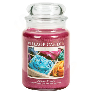 Village Candle Veľká voňavá sviečka v sklenených jesenných farbách 645G - farby jesene