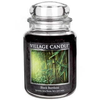 Village Candle Veľká voňavá sviečka v čiernom bambuse 645g - bambus