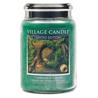 Village Candle Veľká vonná sviečka v skle Cardamom and Cypress 645g - Kardamon a cyprus