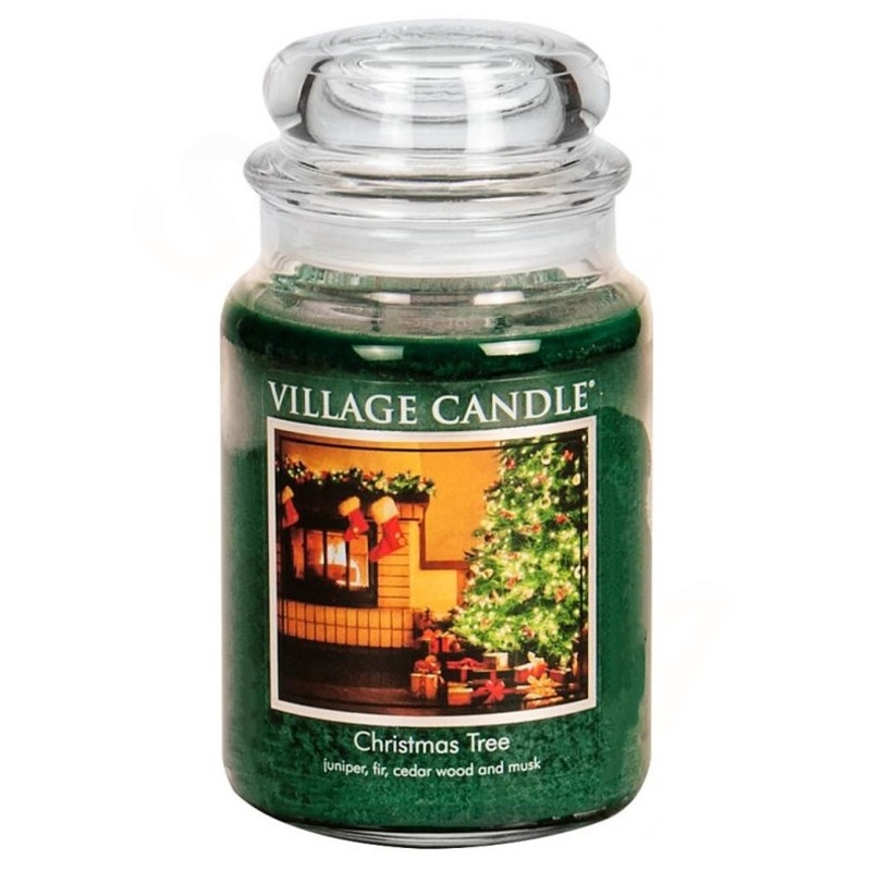 Village Candle Veľká vonná sviečka v skle Christmas Tree 645g - Vianočný stromček