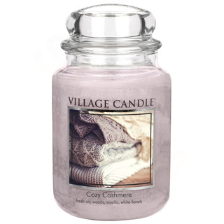 Village Candle Veľká vonná sviečka v skle Cozy Cashmere 645g - Kašmírové pohladenie