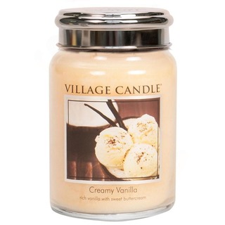 Village Candle Veľká vonná sviečka v skle Creamy Vanilla 645g - Vanilková zmrzlina