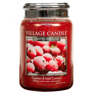 Village Candle Veľká vonná sviečka v skle Cypress and Iced Currant 645g - Cypriš a zamrznutý ríbezle