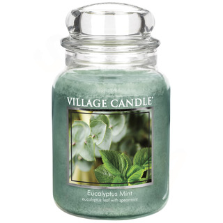 Village Candle Veľká vonná sviečka v skle Eucalyptus Mint 645g - Eukalyptus a mäta