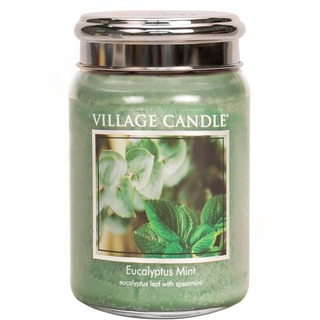 Village Candle Veľká vonná sviečka v skle Eucalyptus Mint 645g - Eukalyptus a mäta
