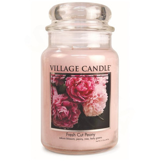 Village Candle Veľká voňavá sviečka v čerstvých rezaných peonoch 645G - pivonka