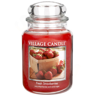 Village Candle Veľká voňavá sviečka v čerstvých jahodoch 645G - čerstvé jahody