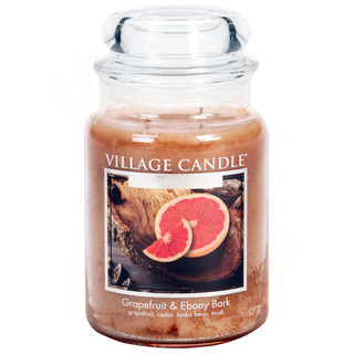 Village Candle Veľká vonná sviečka v skle Grapefruit and Ebony Bark 645g - Grapefruit a ebenové drevo